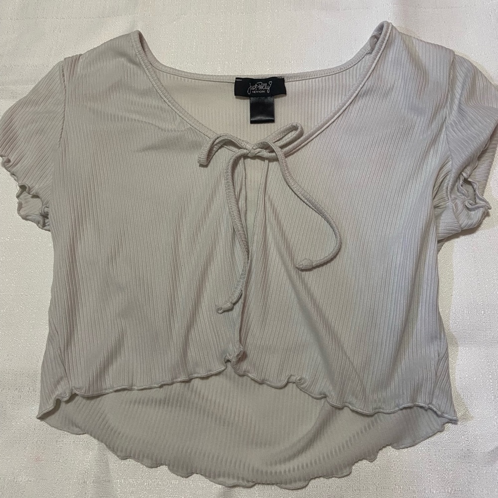 grey cover up tee w/ tie